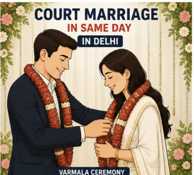 Hindu Marriage Act Section 8 Tis Hazari - Varmala Garland Ceremony Same Day Court Marriage Delhi